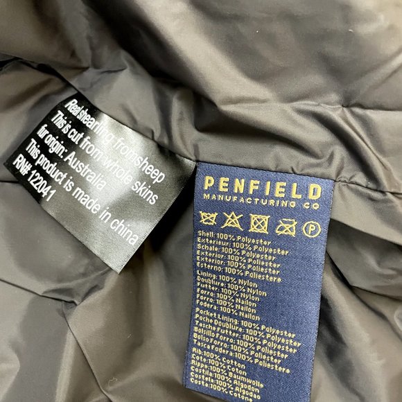 Penfield Staple Hanford Down Detachable Hood Bomber Jacket Digicamo '15 Blue NEW - Picture 9 of 13